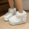 Fashion Casual Solid Thicken Bottom Faux Fur Boots Fluffy Long Plush Snow Boots Women Non Slip Soft Cotton Shoes Women 2025 Winter