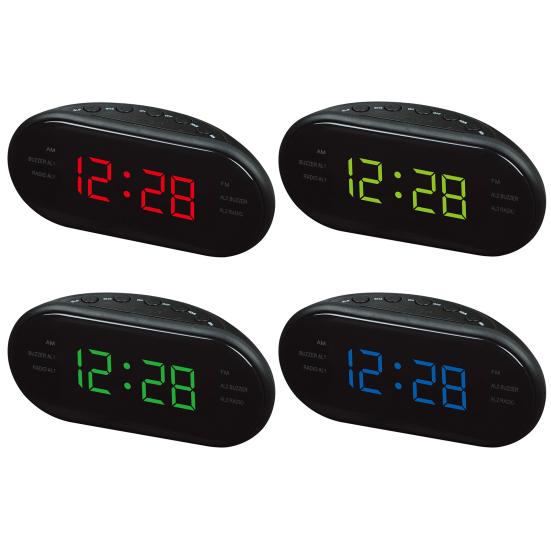 1 Set Electronic Alarm Clock Radio Snooze Function LED Digital Display Clock for Home Bedroom Office