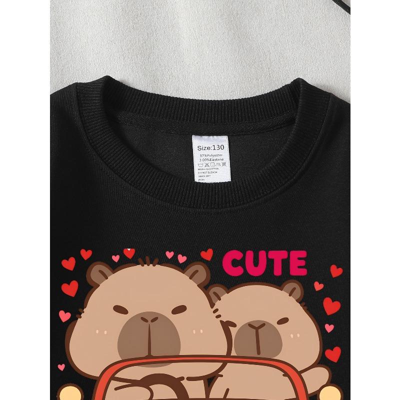 Cute Bears In Car But Feral But Fral | 2026 New Girls' Long-Sleeve Casual Crewneck Sweatshirt, Suitable For Outdoor Sports