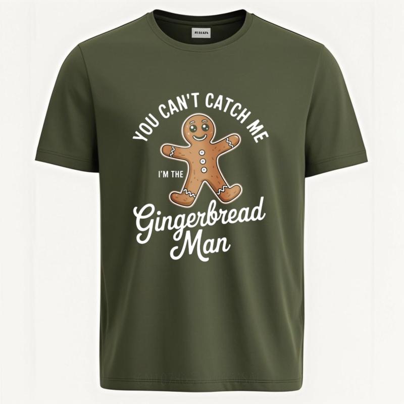 Workout Unisex Teeshirt Crew Neck T Shirt Unisex You Cant Catch Me Im The Gingerbread Anime For Him Top Tees Solid Color Tshirt