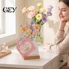 Professional Planner for Desk 2027 Floral Calendar, Vase Shaped English Table Calendar with Wood Base, Gift Boxed Holidays Decorative Desktop