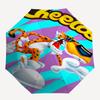 Автоматический зонт в тематике Cheetos, легкий и портативный, 8 спиц, идеально подходит для путешествий на свежем воздухе, дней рождений, Рождества, в качестве подарков.