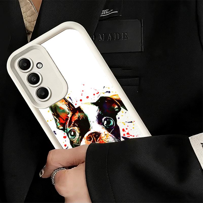 Phone Case for Samsung Galaxy A17 A16 A15 A14 A13 French Bulldog Dog Pug Design A56 A36 A26 A55 A35 A25 A54 A34 A24 A53 A33 A23