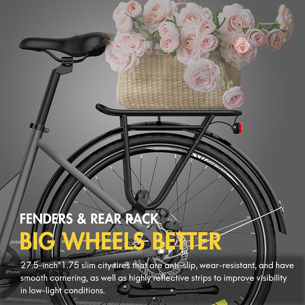 FAFREES F28 Pro 27,5-дюймовый городской электровелосипед, двигатель 250 Вт, 25 км/ч, 36 В, 14,5 Ач, встроенный съемный аккумулятор Shimano7SpeedGear