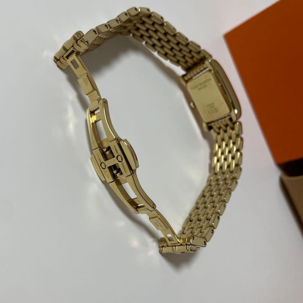 Подержанные золотые прямоугольные часы TORY BURCH