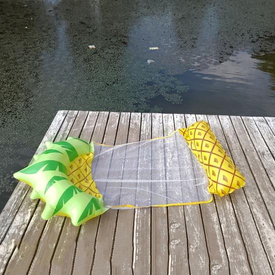 Water Hammock with Ergonomic Headrest Fruit-Shaped Inflatable Lounger Bed Swimming Pool Float Water