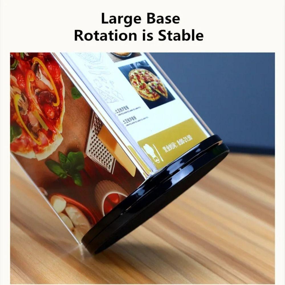 Three Side Menu Sign Holder Smooth swivel Desktop Flyer Frame Retail Signage