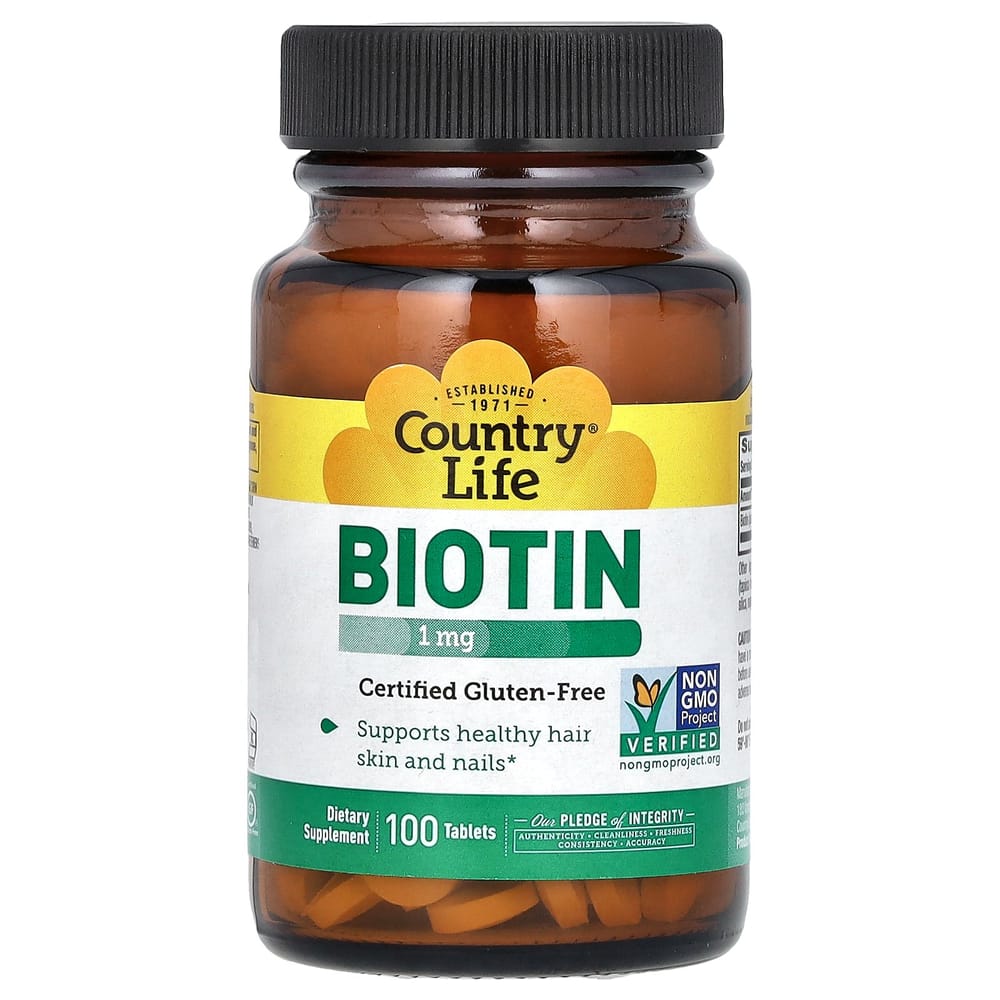 Country Life Biotin 1000 mcg, 100 Tablets