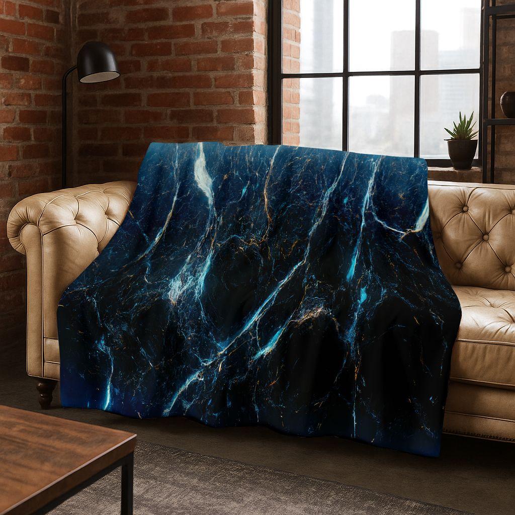 Роскошное Черно-Зелено-Золотое Мраморное Разноцветное Каменное Текстурное Искусство Фланелевое Одеяло, Уютное Мягкое Плед для Дома Спальни Кровати Дивана