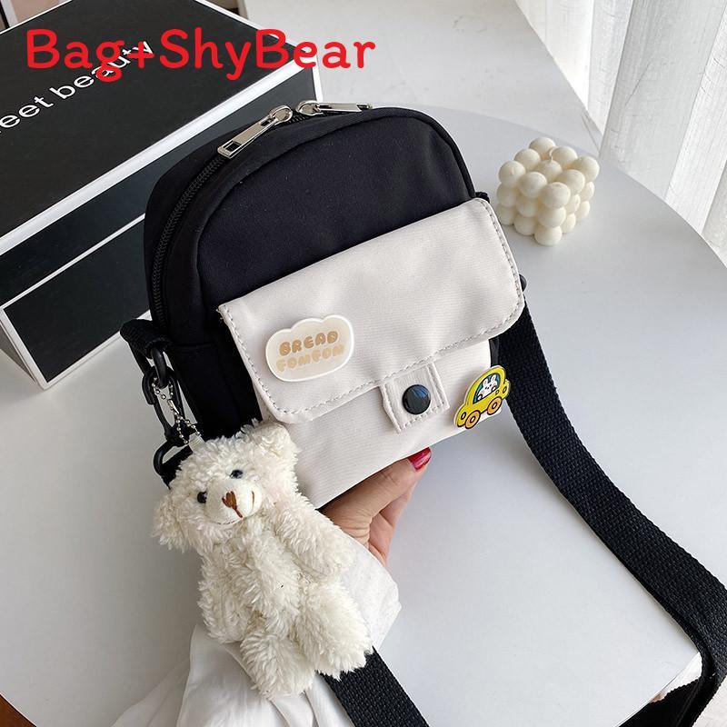 Canvas Small Crossbody Bag For Women With Mobile Pocket And Color Blocking Design For Daily Use