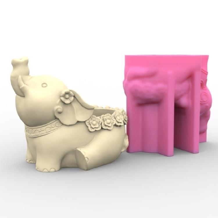 Уникальная силиконовая форма 3D цветочные горшки Формы Форма для держателя ручек в виде слона Поделка