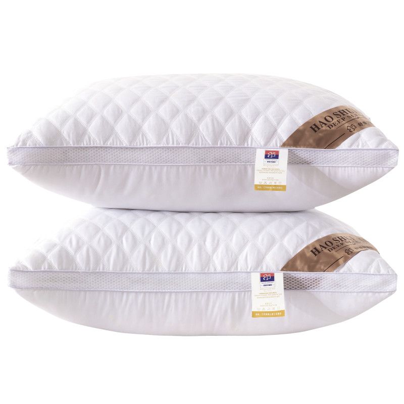 Хлопковая подушка для спальни, шейная подушка для сна, подушка средней высоты, матовое утолщенное пододеяльник для машинной стирки, белый