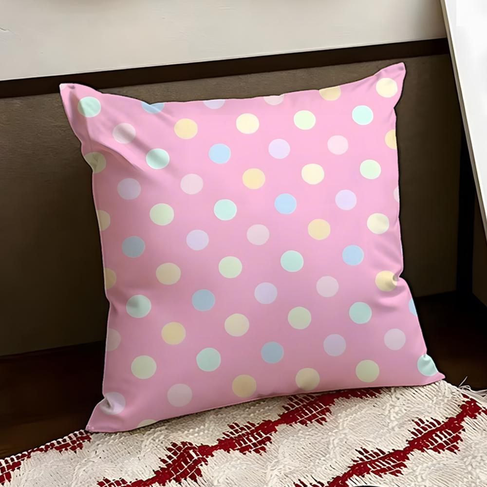 Sunny American Retro Polka Dot Cushion Cover Reversible Soft Durable Pillow Cover Home Car MultiScene Use for Daily Comfort