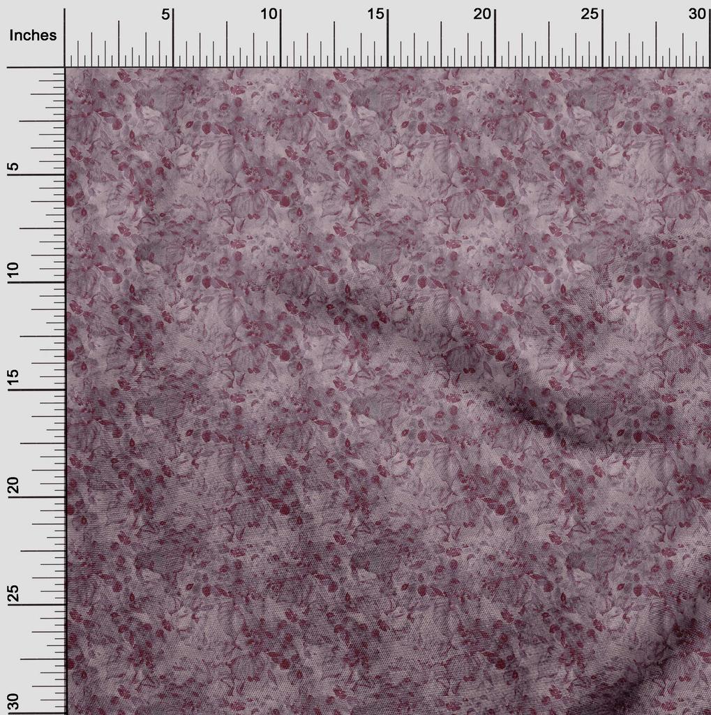 oneOone Cotton Poplin Dark Magenta Fabric Abstract Floral Dress Material Fabric Print Fabric By The Yard 42 Inch