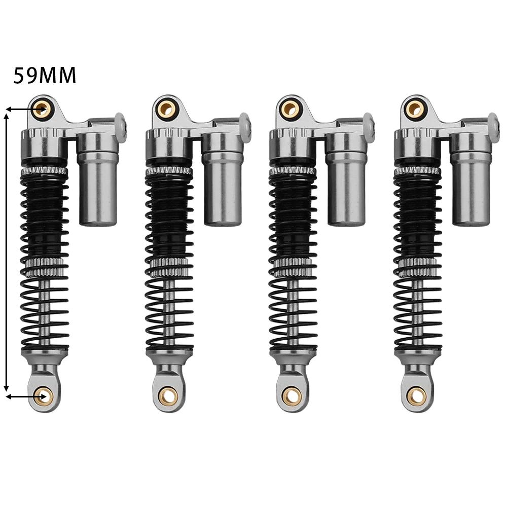 4pcs 53/59/66/78mm Aluminum Alloy Metal Shocks Absorbers Oil Damper for 1/18 RC Crawler TRX4M TRX-4M Bronco Defender Upgrade