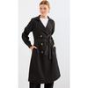 5853 Double Breasted Trench Coat - Black