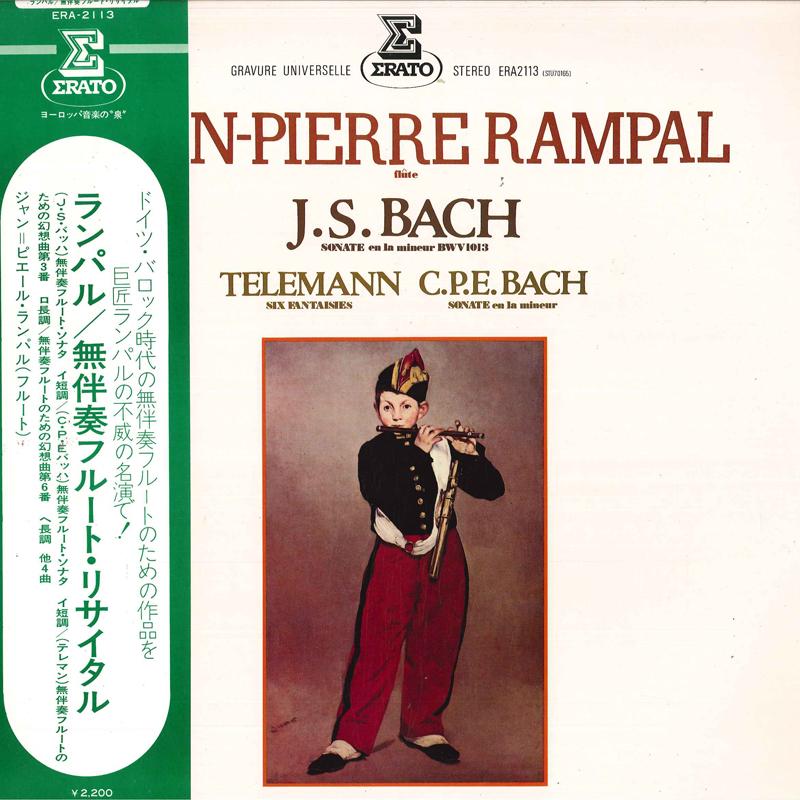 LP Record JEANPIERRE RAMPAL J. S. Bach Telemann C. P. E. Ba ERA2113 ERATO 1975 Japan Obi Classical Used