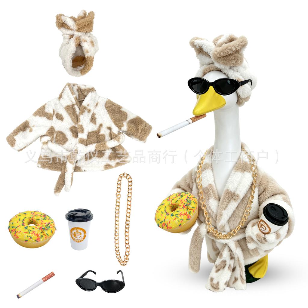 Porch Goose Decoration Clothes Set Waterproof Raincoat Bikini Ghost Outfit for 23 Inch Lawn Garden Statue Costume