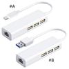 Конвертер USB C/A в Ethernet с сетевым адаптером RJ45, 3-портовый USB 2.0 расширитель, простая установка