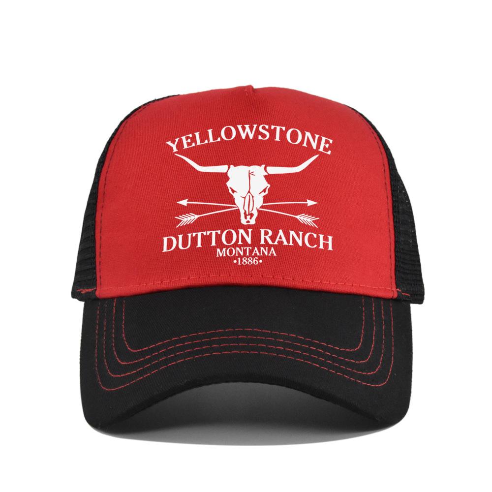 Cotton Front Mesh Back Trucker Cap, Bull Skull Print Adjustable Snapback Baseball Hat Unisex Western Style Outdoor Sports Sun Hat