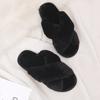 Fashion 2024 Winter Women Home Indoor Casual Slippers Female Flip Flops Fluffy Shoes Cross Design Slides Ladies Soft Warm Plush Slipper