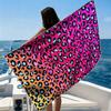 Gradient Neon Leopard Beach Towel Ultra-fine Fiber Quick Drying Absorbent Beach Swimming Vacationvacation Essentials Gifts