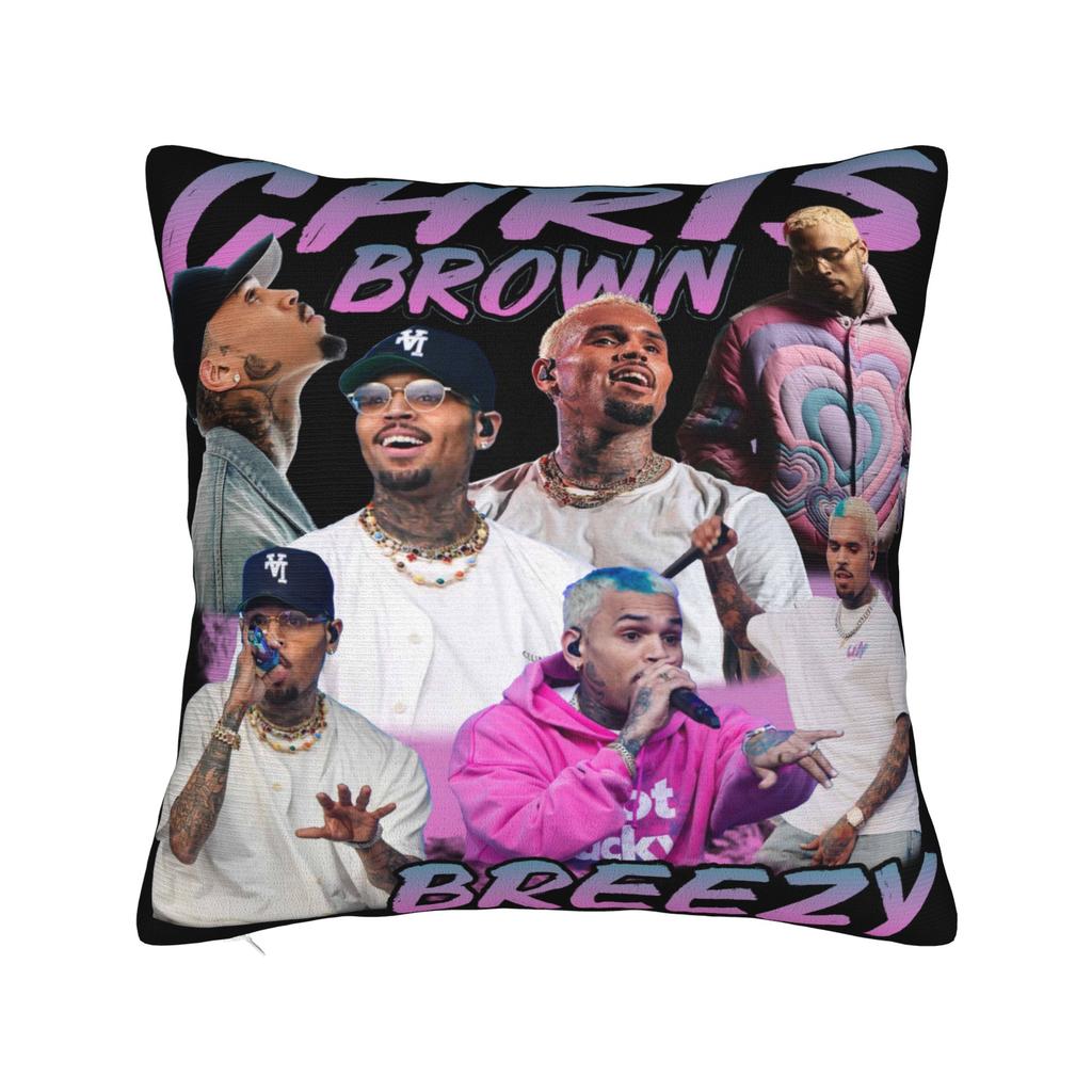 Наволочка Крис Браун Дизайн Альбома Breezy Музыкальный Певец Чехол на Подушку Для Стула Дивана Домашний Декор Кавайные Наволочки