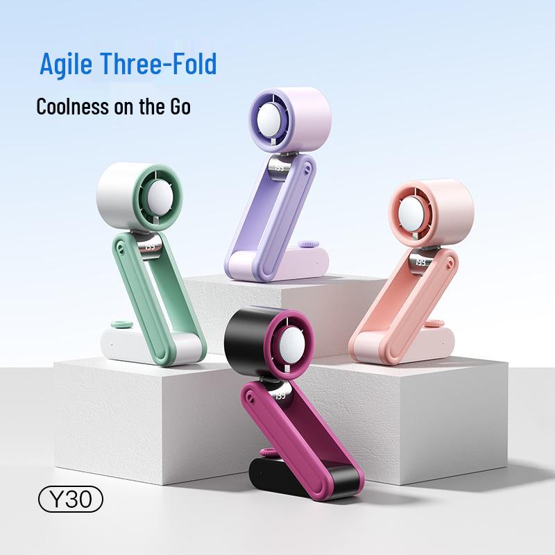 2026 Multi-Functional Handheld Folding Refrigeration Fan with 199-Speed Turbine and Ice Pack Capability