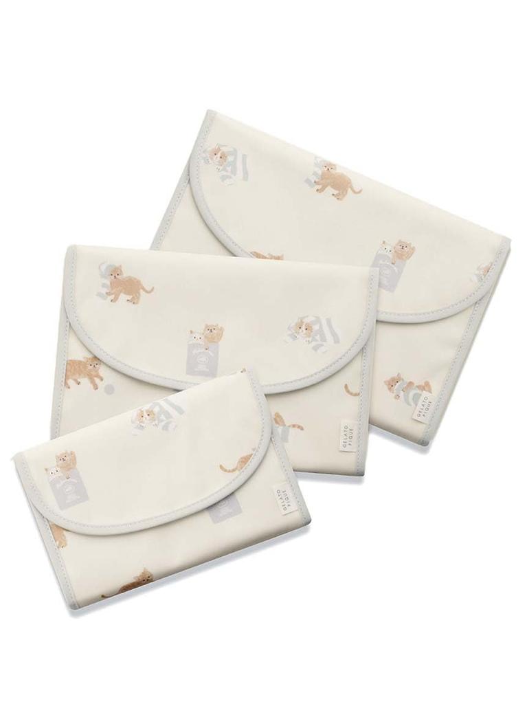 Playful Cat Pattern Maternity Notebook Case L PWGG245714 CRM F [Gelato Pique] Women's