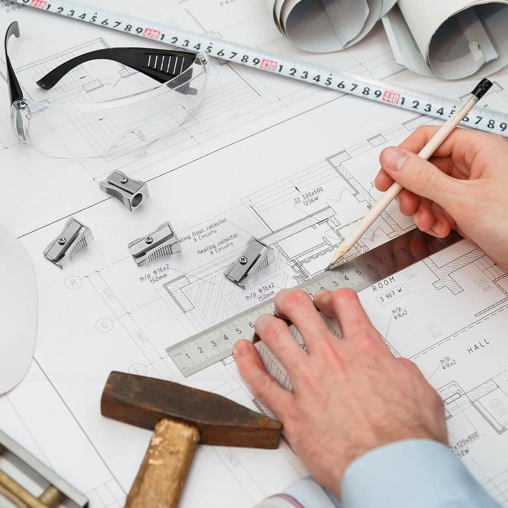 Fumete 96 Pcs Metal Mini Pencil Sharpeners Bulk Handheld Metal Pencil Sharpeners Single Hole Aluminum Alloy Manual Sharpener Bulk for School Office