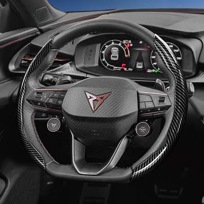 Подходит для рулевого колеса Cupra с текстурой под карбон, со сегментированным дизайном и быстрыми застежками, прочный, для Formentor, Leon, Sportstourer