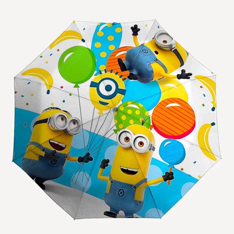 1pc Minion Automatic Umbrella Durable Iron Frame & Plastic Handle, Gift for Men & Women, Sturdy Construction yy250902048