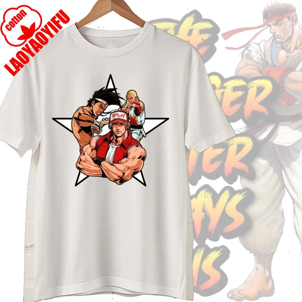 Street Fighter Chun-Li Ryu Принтованные Y2K Новые Парные Хлопковые Футболки Мужские Женские Уличная Одежда Повседневный Харадзюку Ретро Унисекс Футболка Топ