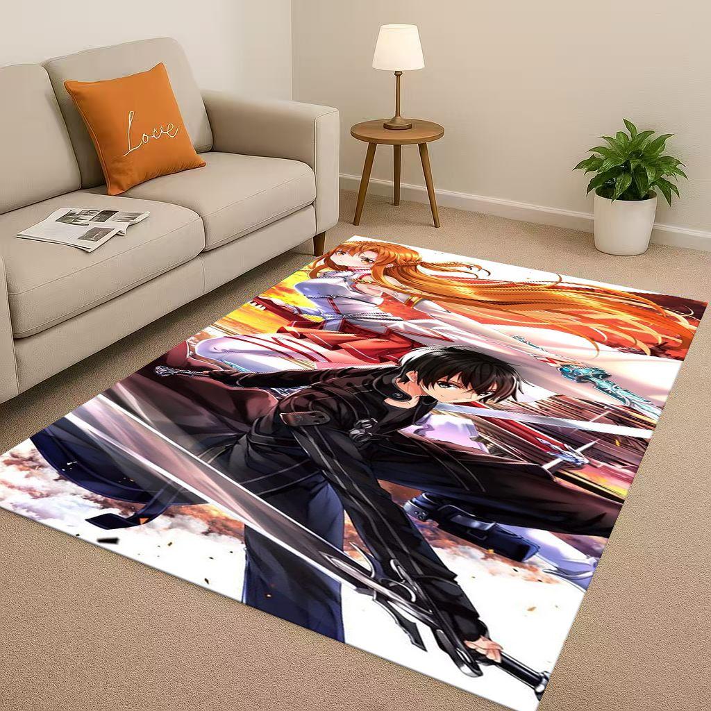 3D Sword Art Online SAO Мультяшный Кирито Юки Асуна Нескользящий Коврик для Гостиной Мягкий Ковер для Спальни, Дивана, Декор Дома Придверный Коврик