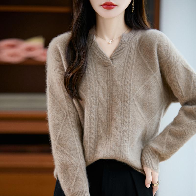 Женский кашемировый свитер Qinghe кашемир 30% кашемир 70% шерсть осенне-зимний пуловер теплый и модный