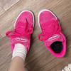 Women Rose Red Trendy Sneakers Pure Color Lace-up Thick-soled Casual Shoes Round Toe Women Board Shoes Non-slip Women Shoes
