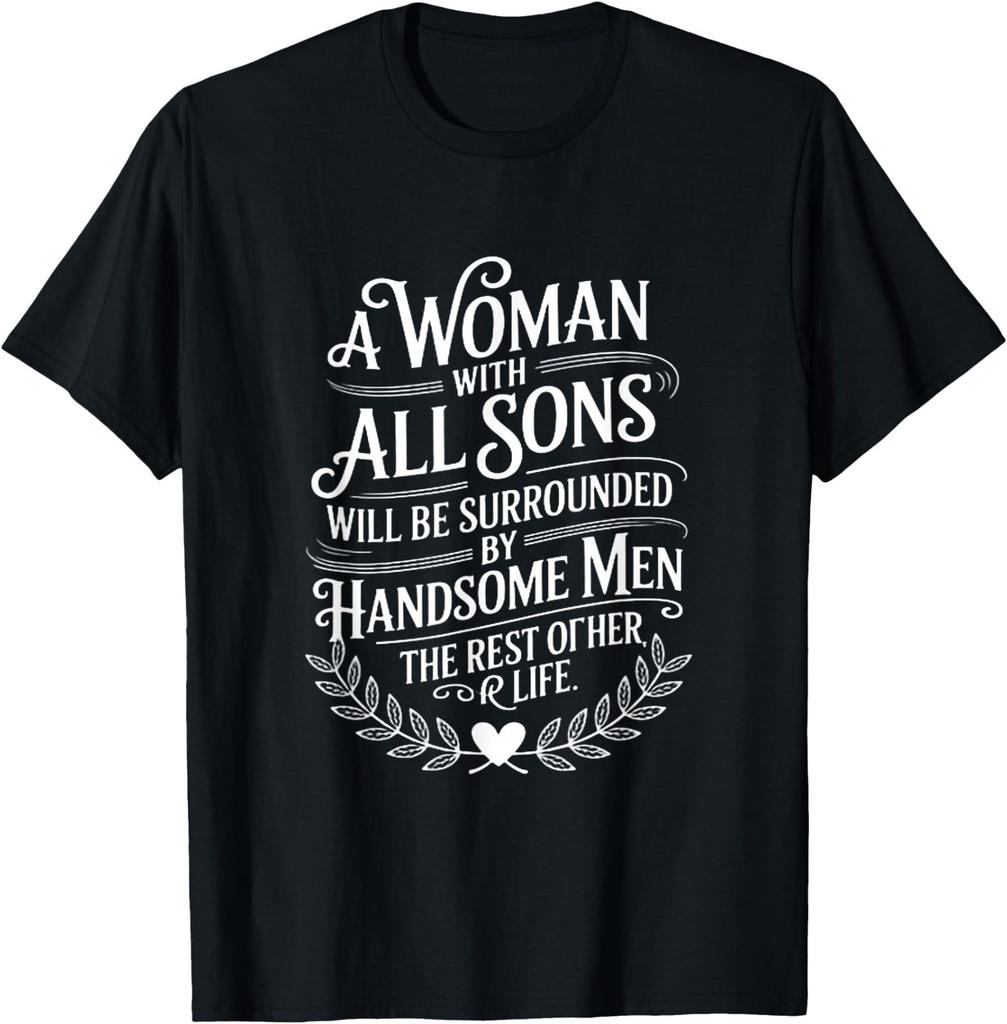 Woman with All Sons Proud Boy Mom Motherhood Humor T-Shirt