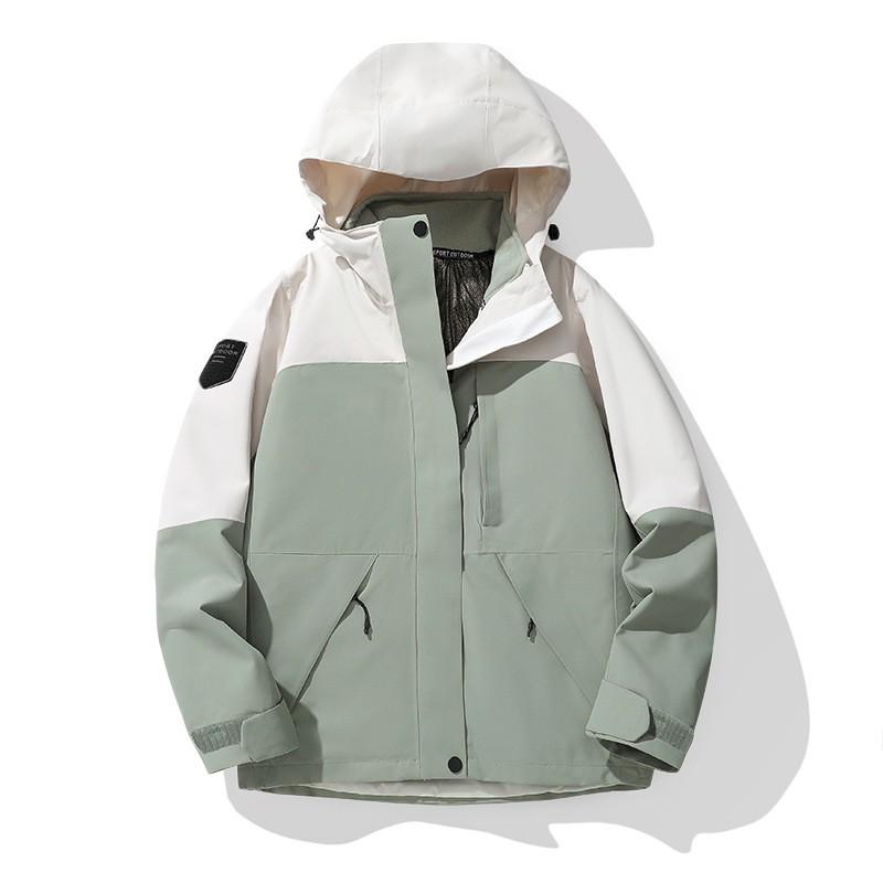 Men Women 3-in-1 Waterproof Windproof Hooded Outdoor Jacket With Removable Fleece Liner Winter Hiking