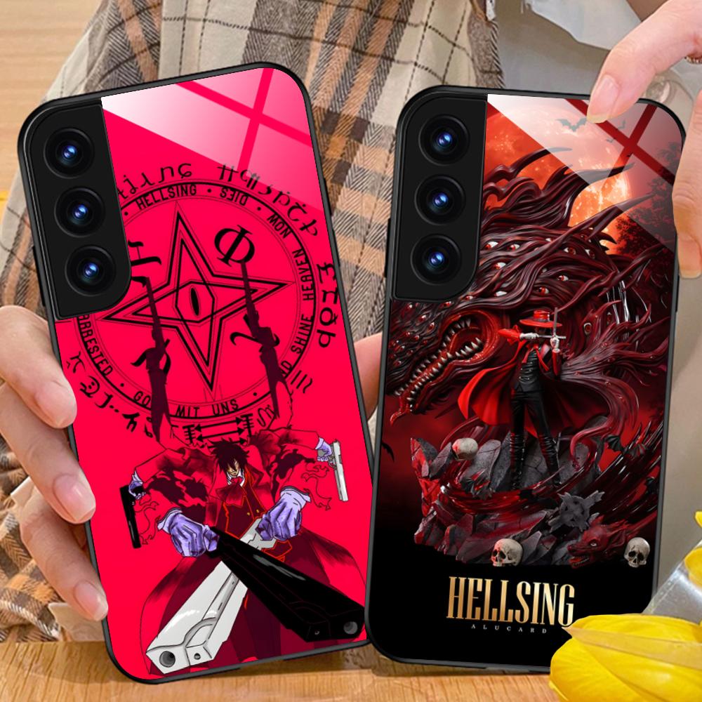 Аниме Алукард Хеллсинг Чехол для телефона Samsung Galaxy S25 S24 S23 S22 S21 S20 Note20 Plus FE Ultra Стеклянный Цветной Чехол Красивый