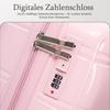 20 Inch Glossy PP Carry-On Suitcase with Iron Telescopic Handle, 360 degrees-Leichtlaufrollen & Combination Lock, for Short Trips (Pink)