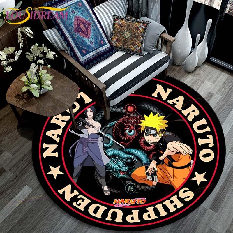 Ковер для гостиной, детские круглые коврики с рисунком Наруто с 3D рисунком для журнального столика, домашний детский напольный ковер, противоскользящий