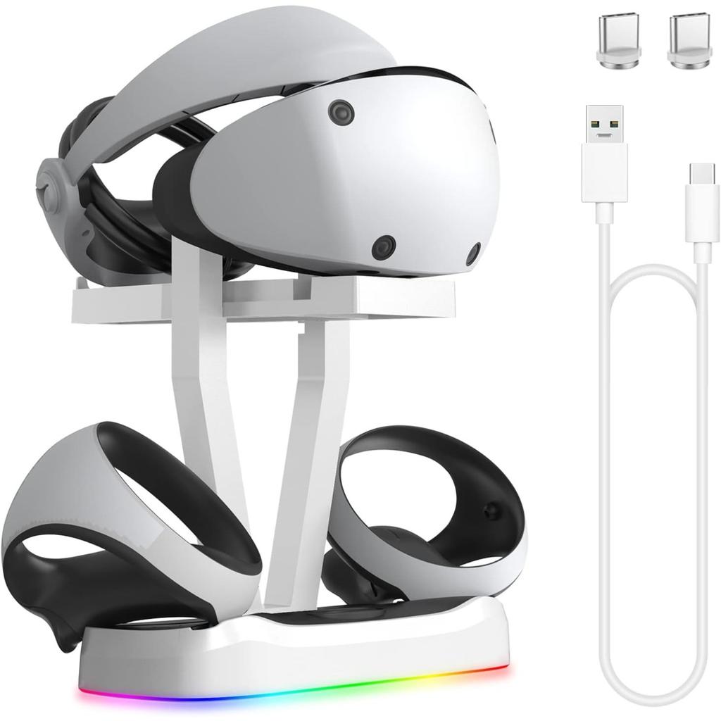 PS VR2 Charging Station, Dual Fast Charger Dock for PS VR2, PSVR2 Charging Station with Led Indicator, Headset Display Stand