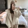 Hooded Woolen Coat Women's Autumn Winter New Loose Cardigan Gentle Style Outer Top