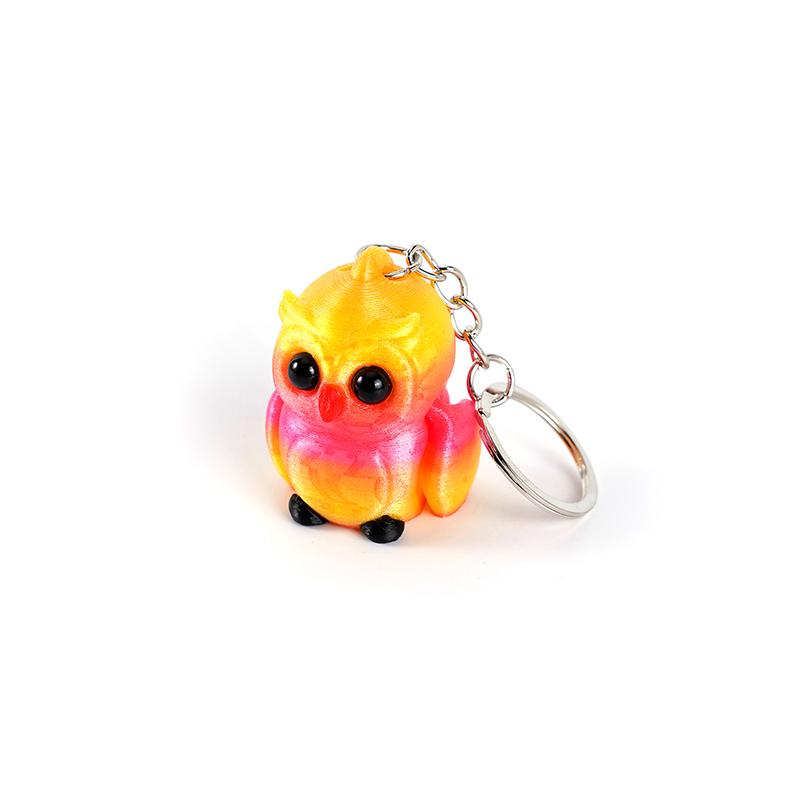 Creative 3D Printing Owl Keychain Pendant Multi-Joint Movable Simulation Animal Toy Model Keychain Bag Accessories Kids Gift