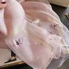 Elegant Embroidered Butterfly Silk Scarf For Women Lightweight Polyester Hijab Shawl Wrap Stole Accessory Gift