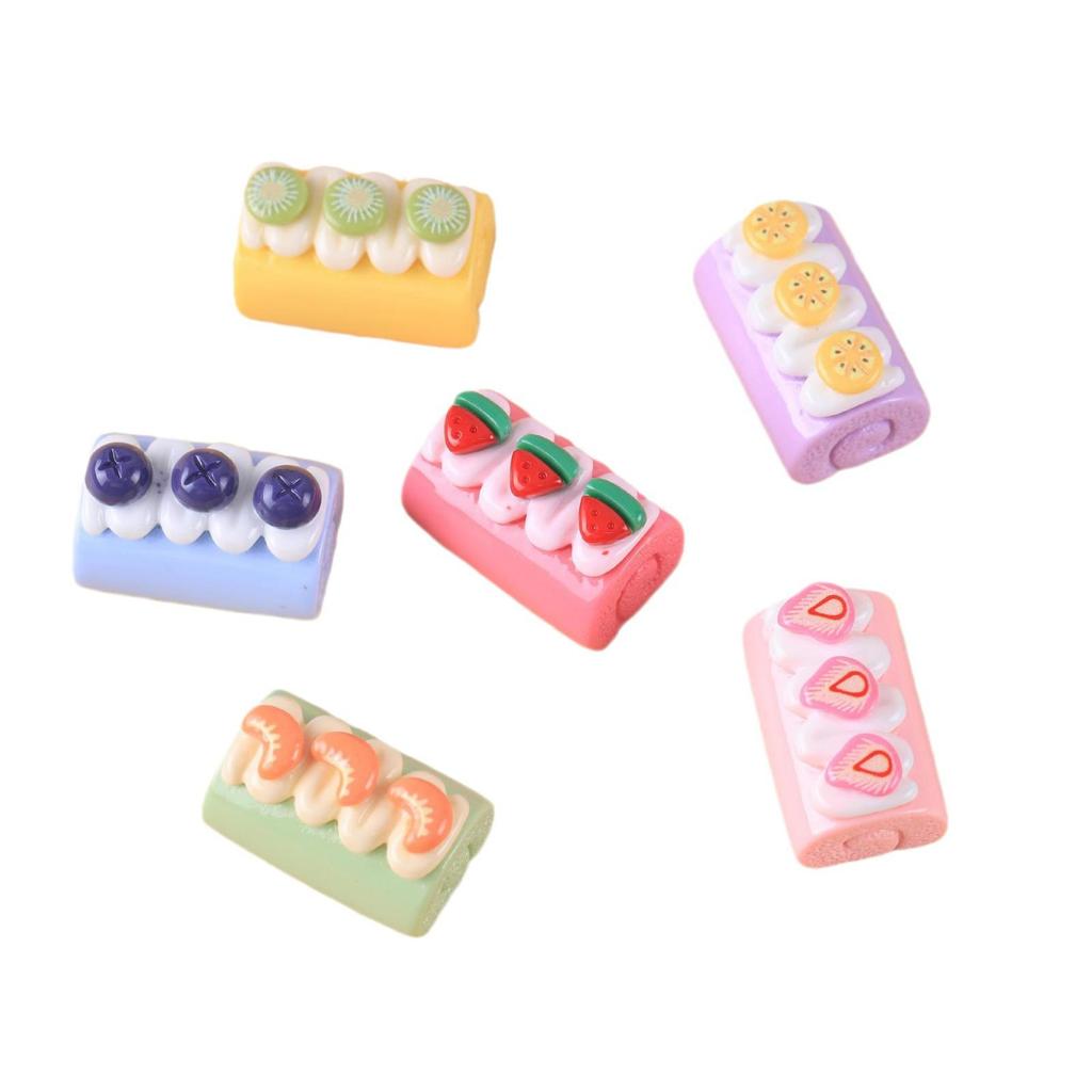 DIY Cream Glue Keychain Pendant: Handmade Resin Cake Roll Simulation Accessory