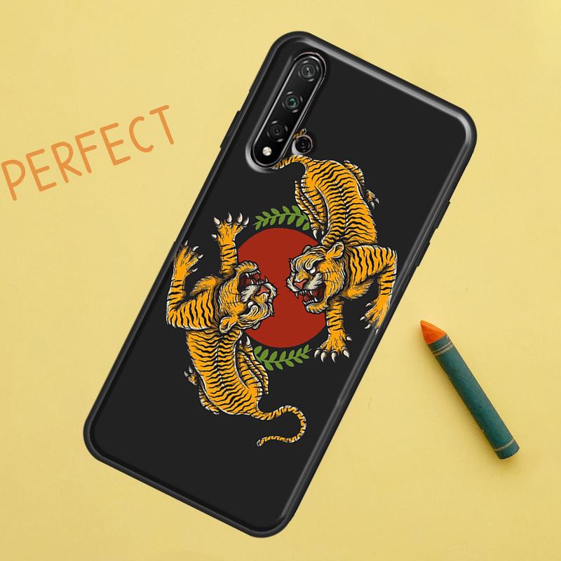 Тигр Красное Солнце Японское Искусство Для Huawei Nova 5T 9 10 SE 7i 8i 11i 12i Y60 Y61 Y70 Y72 Y73 Y90 Y91 P20 P30 P40 Lite Чехол