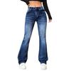 2024 New Women's Elastic Jeans High Waist Slim Fit Straight Leg Pants Casual Long Style