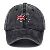 Регулируемая моющаяся винтажная бейсболка со словом AUSTRALIA и элементами австралийского флага