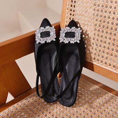 Модные босоножки на низком каблуке со стразами, женская обувь 2024 года, новые летние модные туфли на квадратном каблуке для женщин Sandalias De Mujer